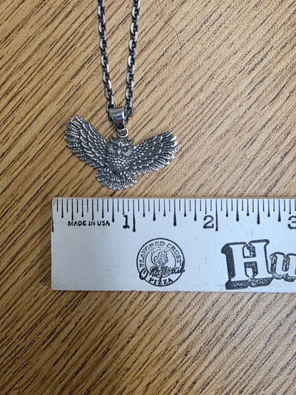 925 Sterling Silver Flying Owl Pendant 3mm 21” Chain Necklace